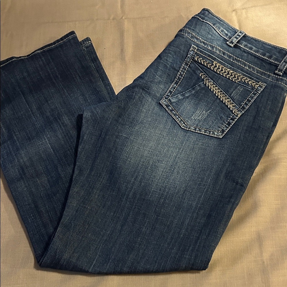 EUC Stetson Dark Blue Boot Cut Jeans with Embroidered Back Pocket